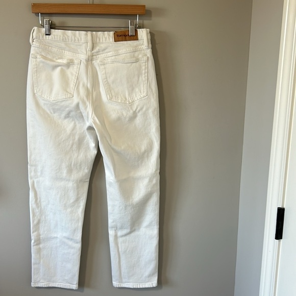Tomorrow Denim Teresa Regular Cropped Jean White Button Fly Organic Cotton Sz 28 - Picture 8 of 16